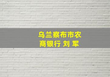 乌兰察布市农商银行 刘 军